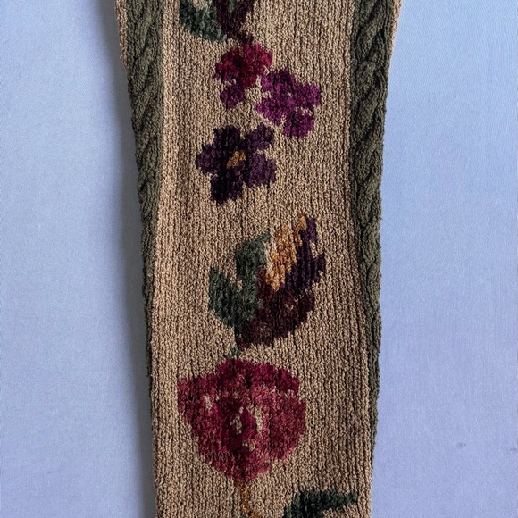 Talbots Cottage Core Knit Grandma Cardigan with Floral Accents - Picture 8 of 11